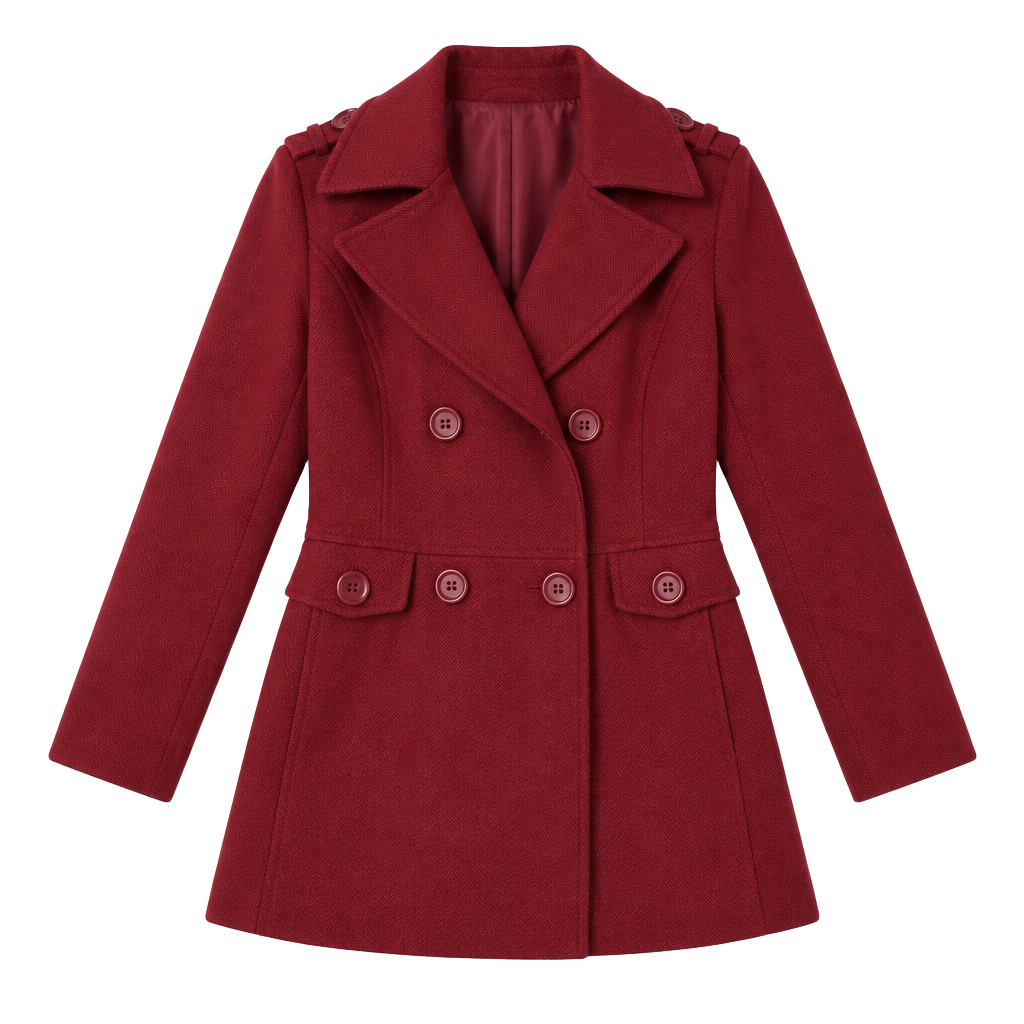 Kenneth Cole Reaction Women's Red Double Breasted Pea Coat, Size 8 1