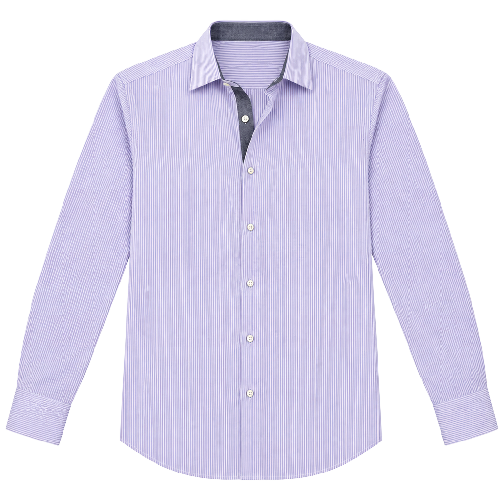 Aweness Kenneth Cole Men's Purple Button Up Dress Shirt Solid Long Sleeve 34/35 1