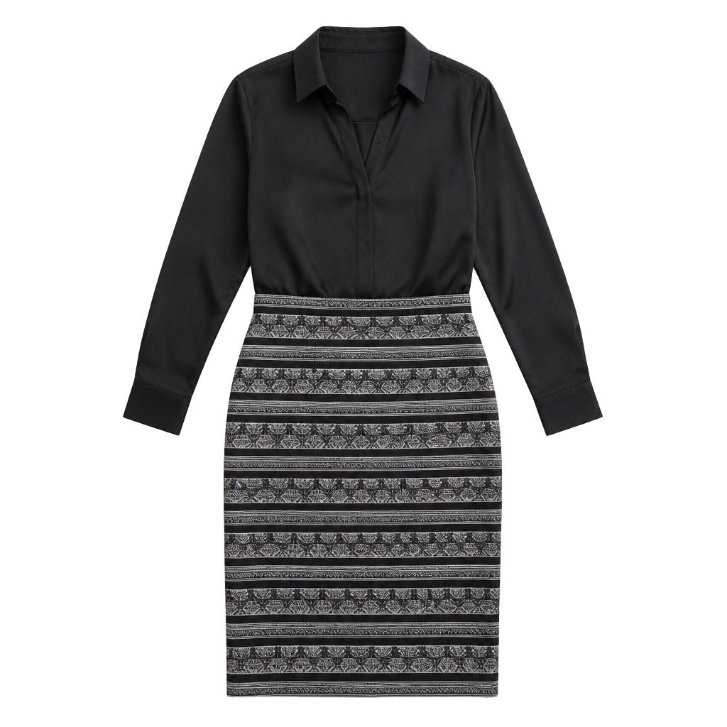 Ann Taylor Factory Black and White Patterned Striped Pencil Skirt Size 14 1