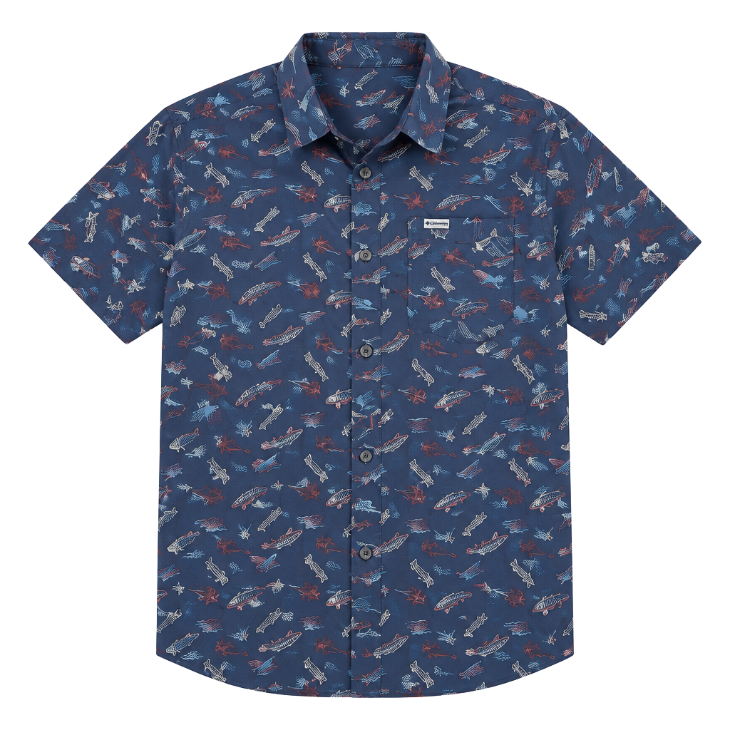 Columbia Men's Super Slack Tide™ Camp Shirt, Collegiate Navy - 1653761426 1