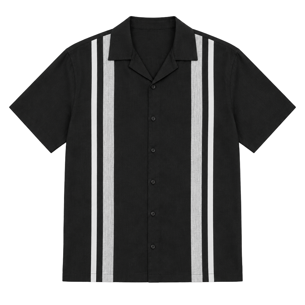 Cubavera Men's Panel Short Sleeve Button-Down Camp Collar Shirt, Jet Black, 2X 1