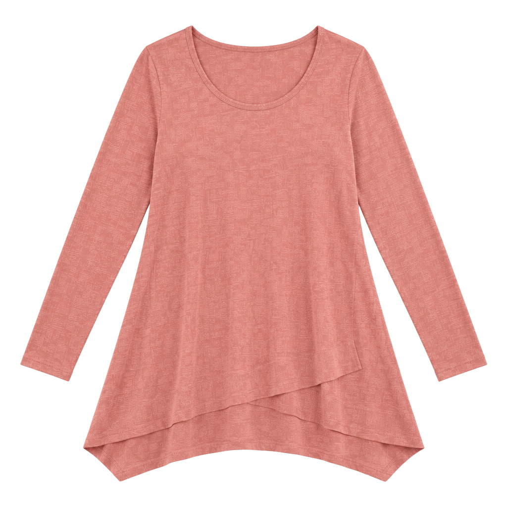 Soft Surroundings Orange Waldport Crisscross Hem Cotton Shirt Lagenlook Sz XL 1