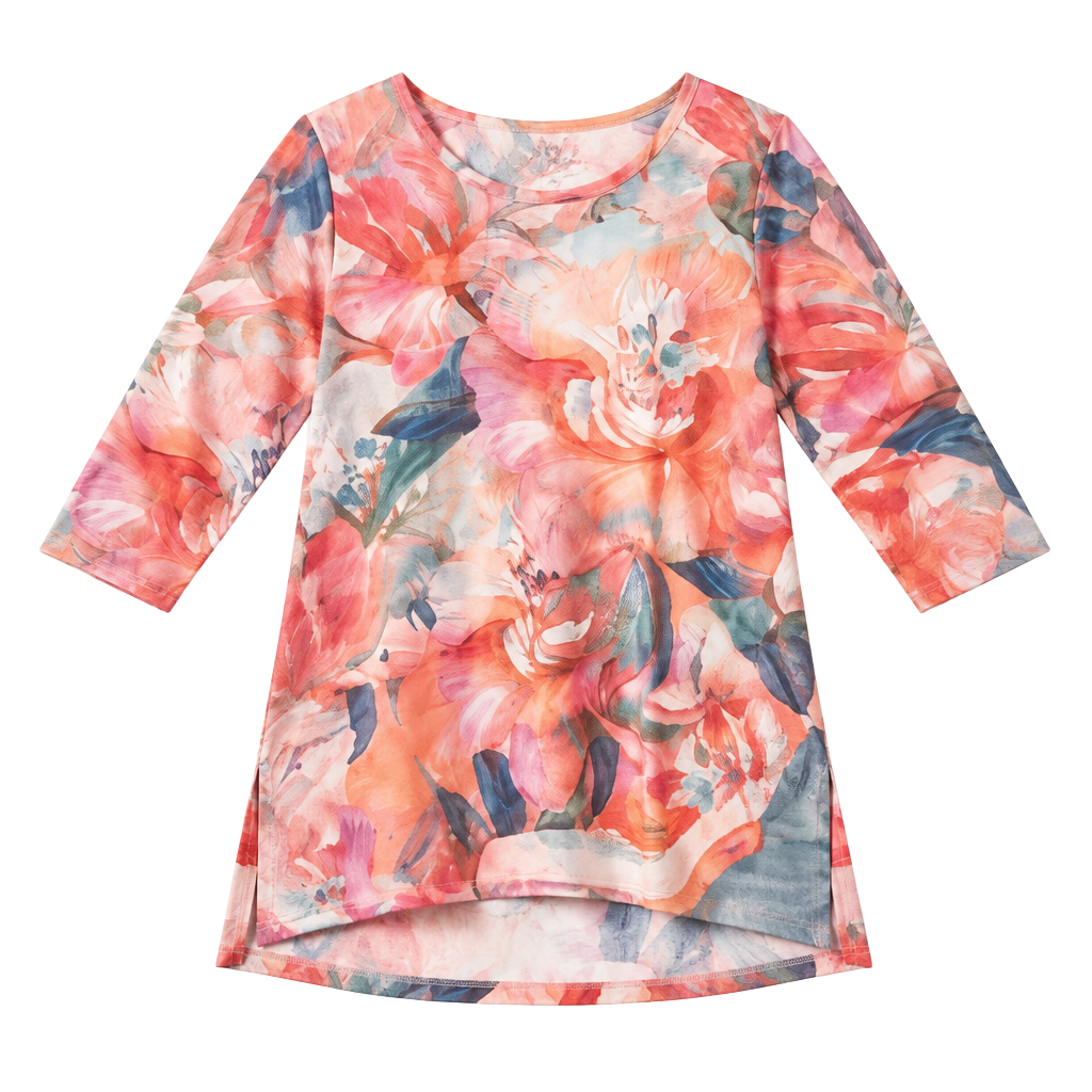 Soft Surroundings Floral Tunic Top, Size 1X 1