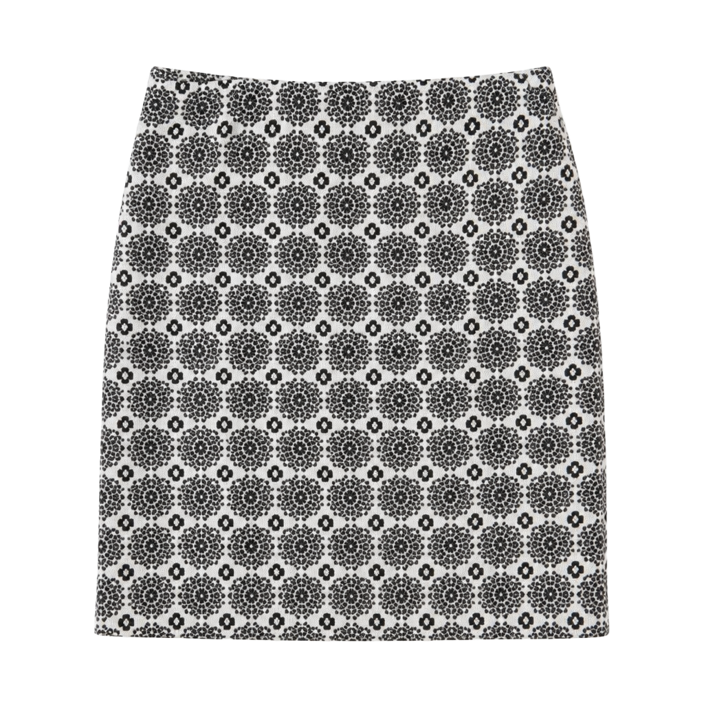 Ann Taylor Factory Black and White Geometric Floral Print Skort Size 14 1