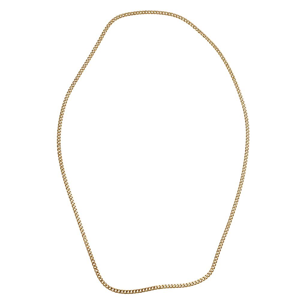 Stainless Steel Gold Tone Curb Link Chain Necklace 22 inches Brand New 1