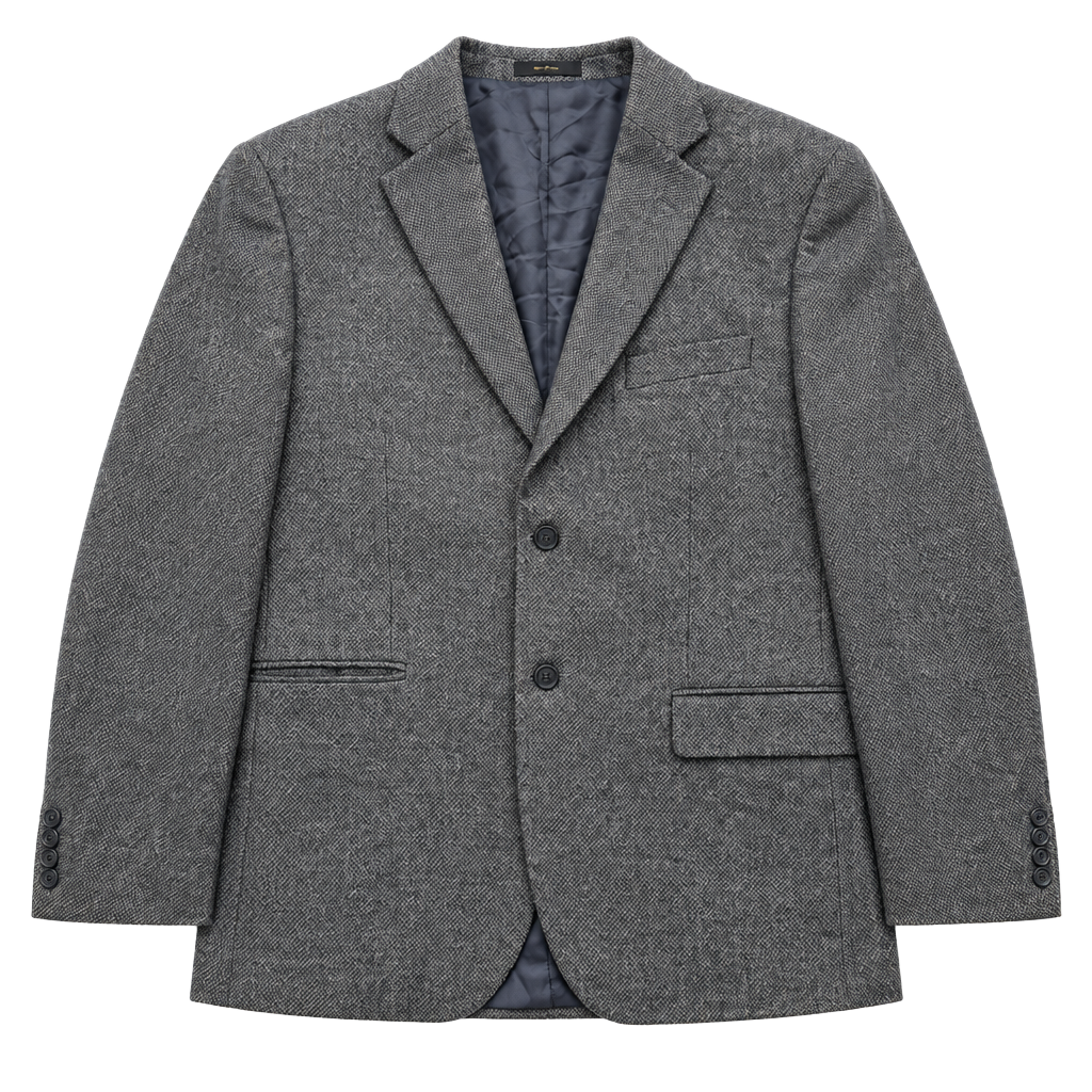 Lord West Men's Gray Tweed Lambswool Blazer 2-Button Single-Breasted 42R 1