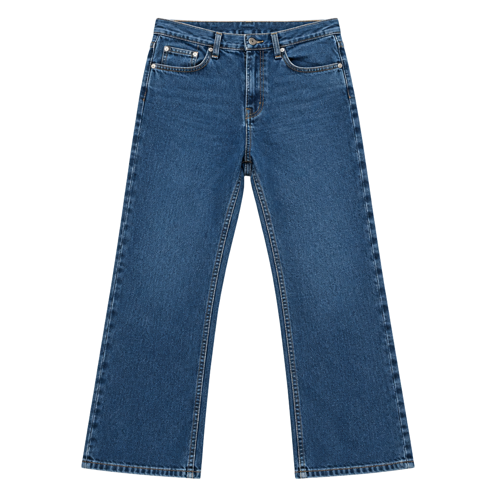 Wrangler Men’s Relaxed Fit Bootcut Blue Medium Wash Stretch Denim Jeans Mid Rise 1
