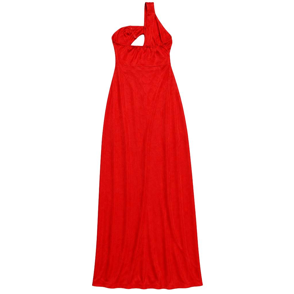 LORAGAL Red Solid One Shoulder Sleeveless Maxi Dress Womens Plus 2XL Long 1