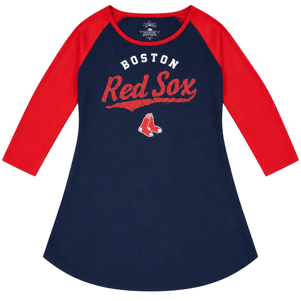 Majestic Boston Red Sox Raglan Shirt Size S Blue Red MLB Baseball 1