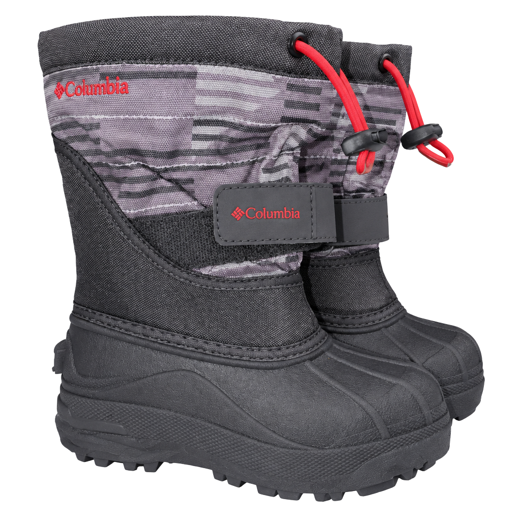 Columbia Powderbug Plus II Snow Boots Size 9 Black Gray Winter Kids 1