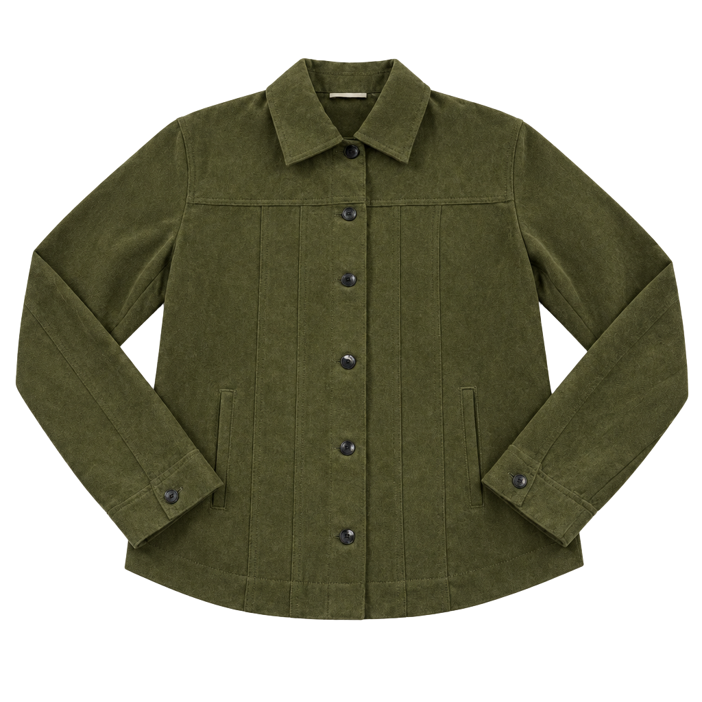 Chico's Corduroy Jacket Size 0 Green Polyester Button Down 1