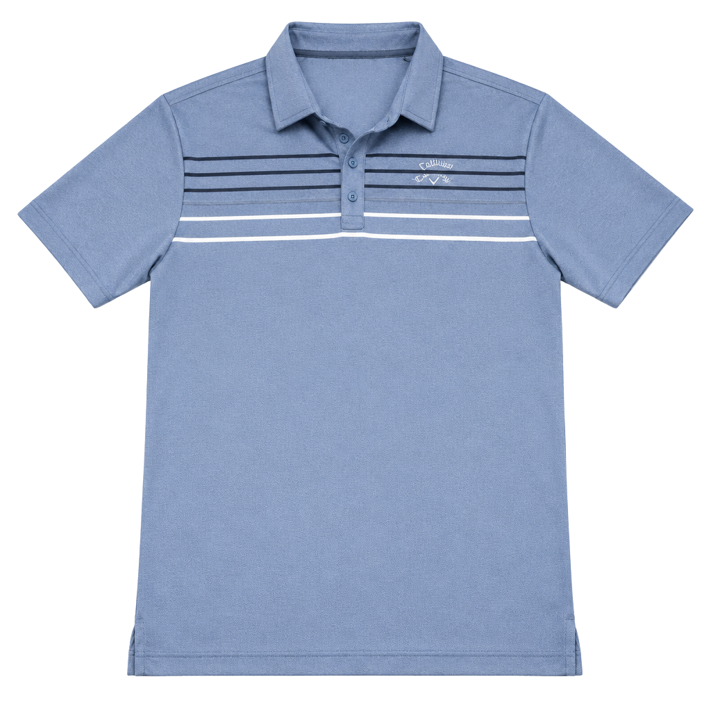 TravisMathew Coto Performance Chest Stripe Polo Size M Blue Golf 1