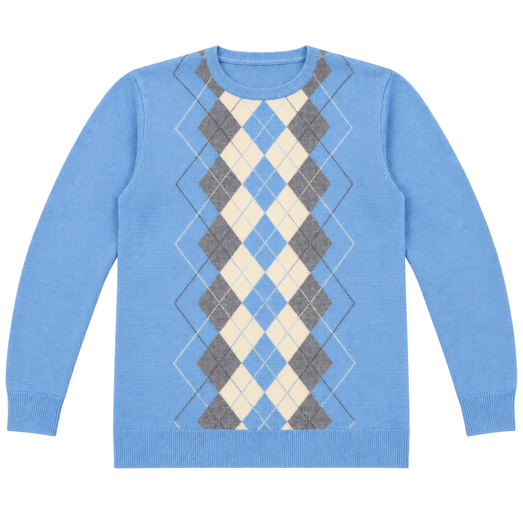 Pendleton Argyle Merino Wool Sweater Size S Light Blue Crewneck 1
