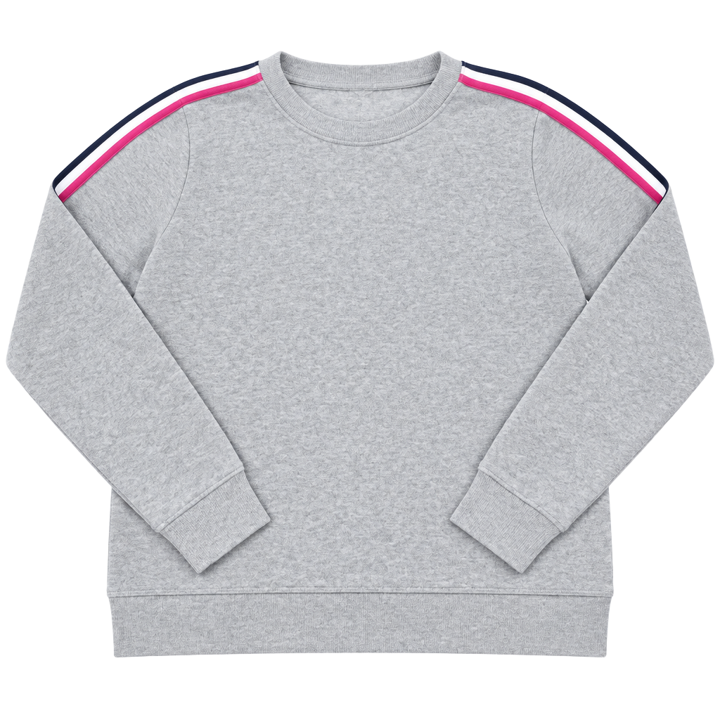 J.Crew Striped Sleeve Sweatshirt Size S Gray Heather Pullover 1