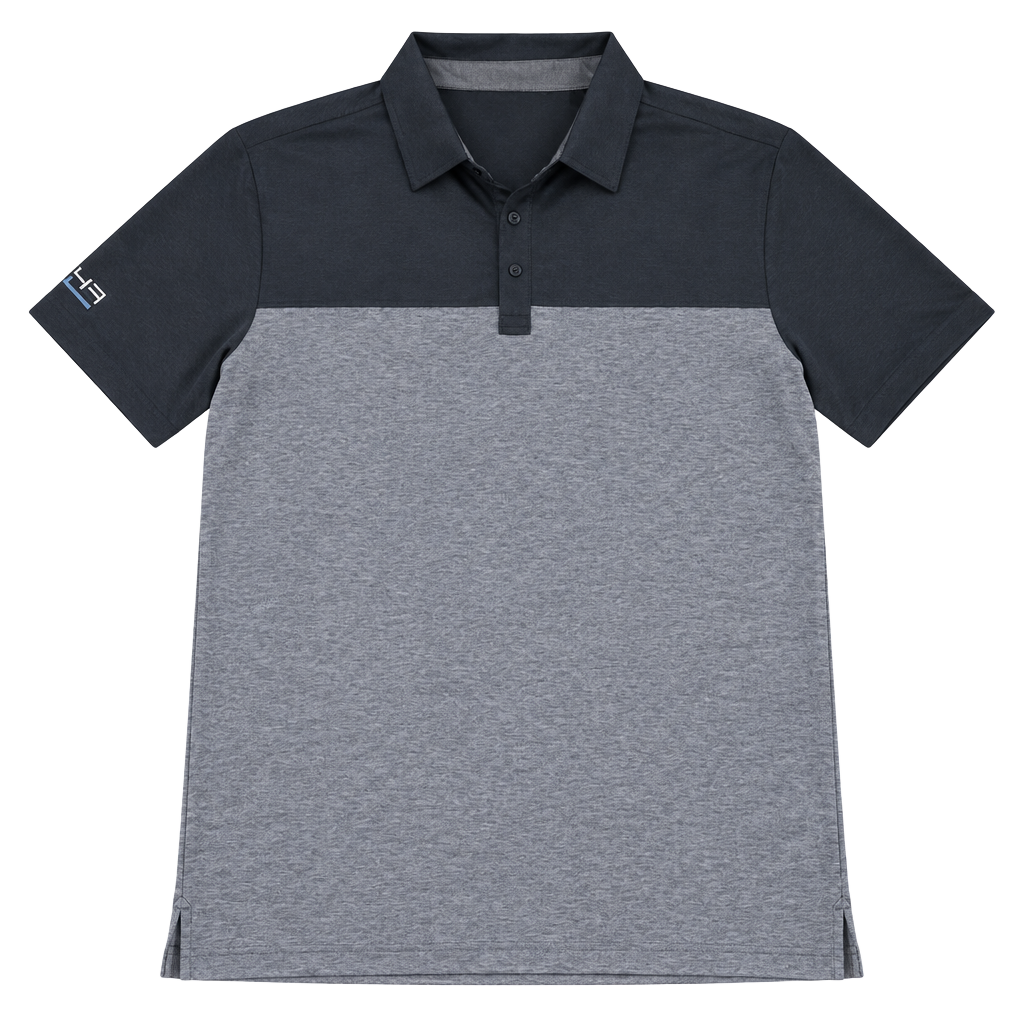 TravisMathew Polo Shirt Size L Gray Colorblock Lehr Embroidered Logo 1