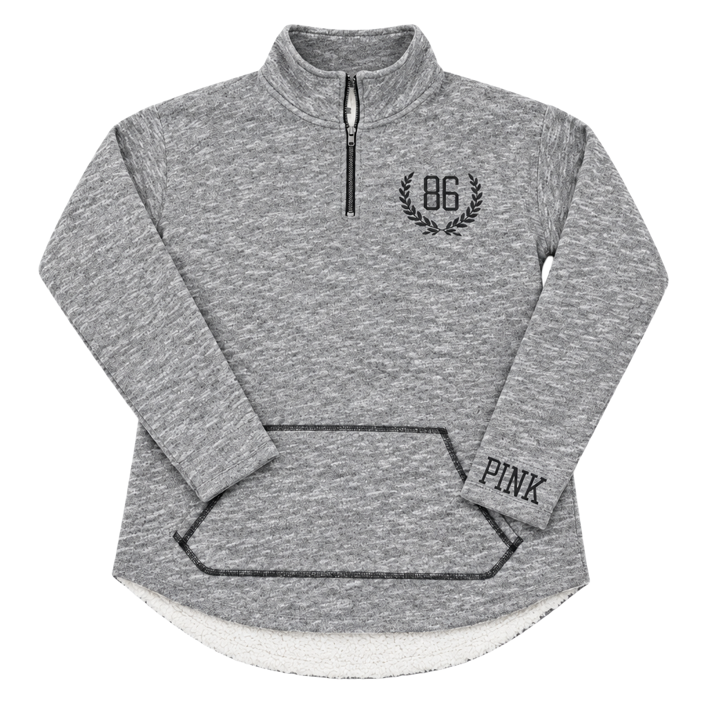 Victoria's Secret Pink Half Zip Pullover Size XS Gray 1