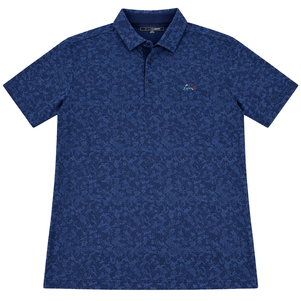 Greg Norman Polo Shirt Size XL Blue Micro Print Golf 1
