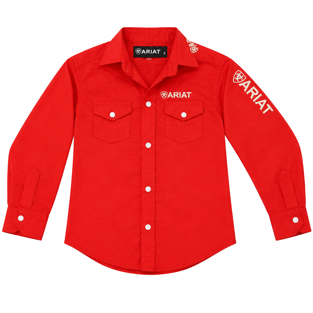 Ariat Work FR Shirt Size 6 Red Long Sleeve Flame Resistant Western 1
