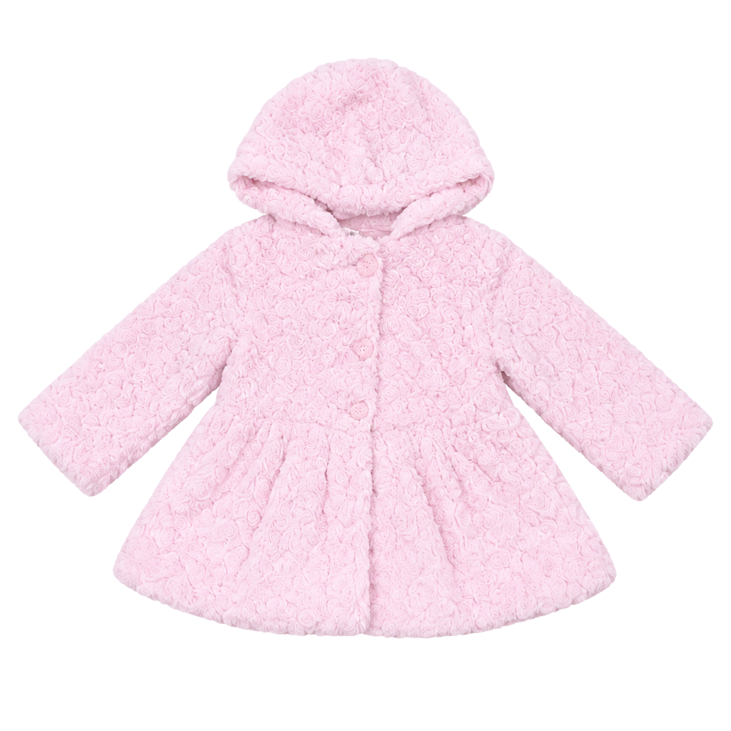 First Impressions Faux Fur Hooded Jacket Size 18 Months Pink 1