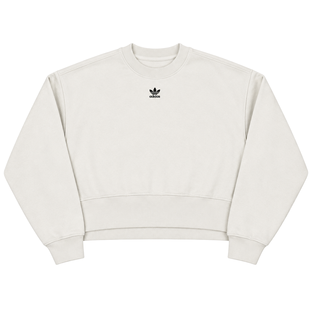 Adidas Trefoil Cropped Sweatshirt Size S Off White Pullover 1