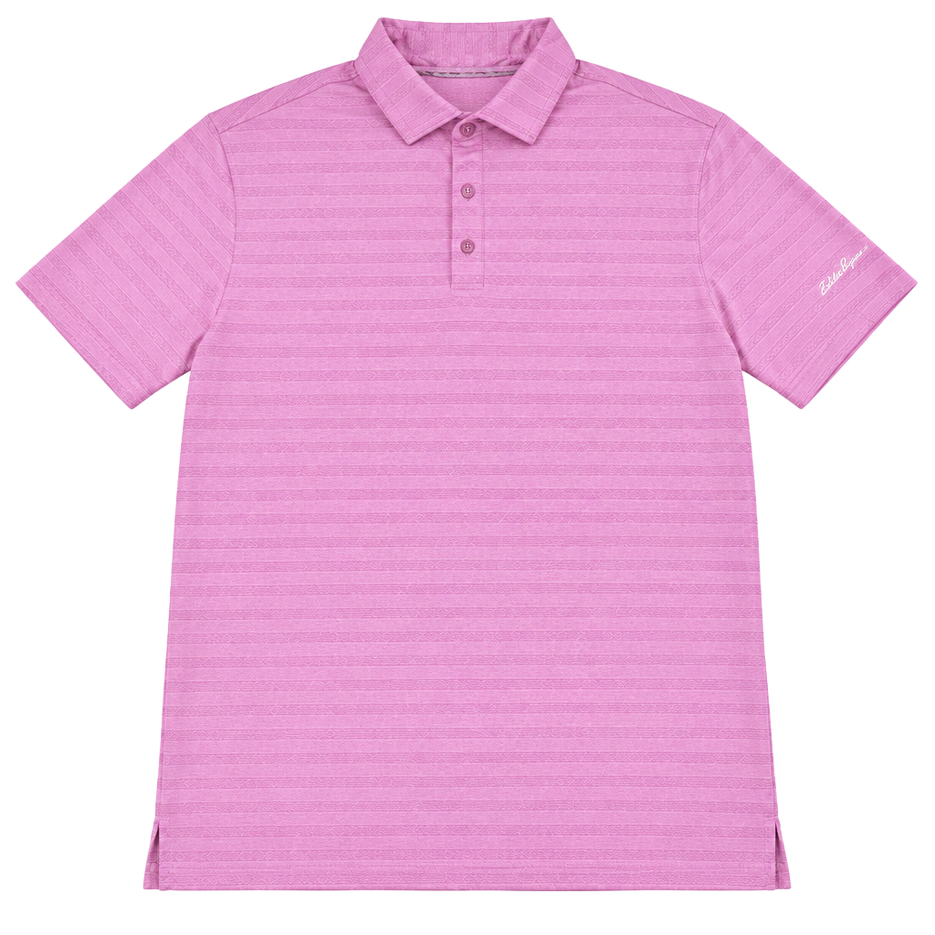 Walter Hagen Striped Polo Shirt Size L Pink Golf Short Sleeve 1