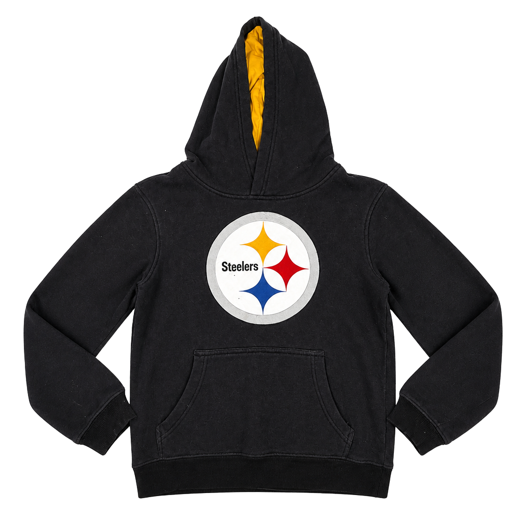 NFL Team Apparel Pittsburgh Steelers Youth Black Hoodie Sweatshirt 1
