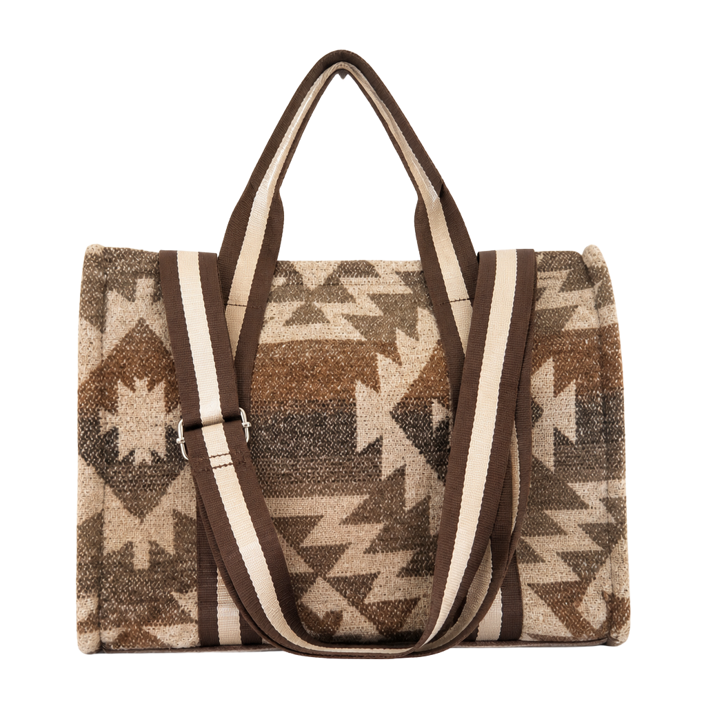 Jen & Co Aztec Tote Bag Brown Southwestern Crossbody 1