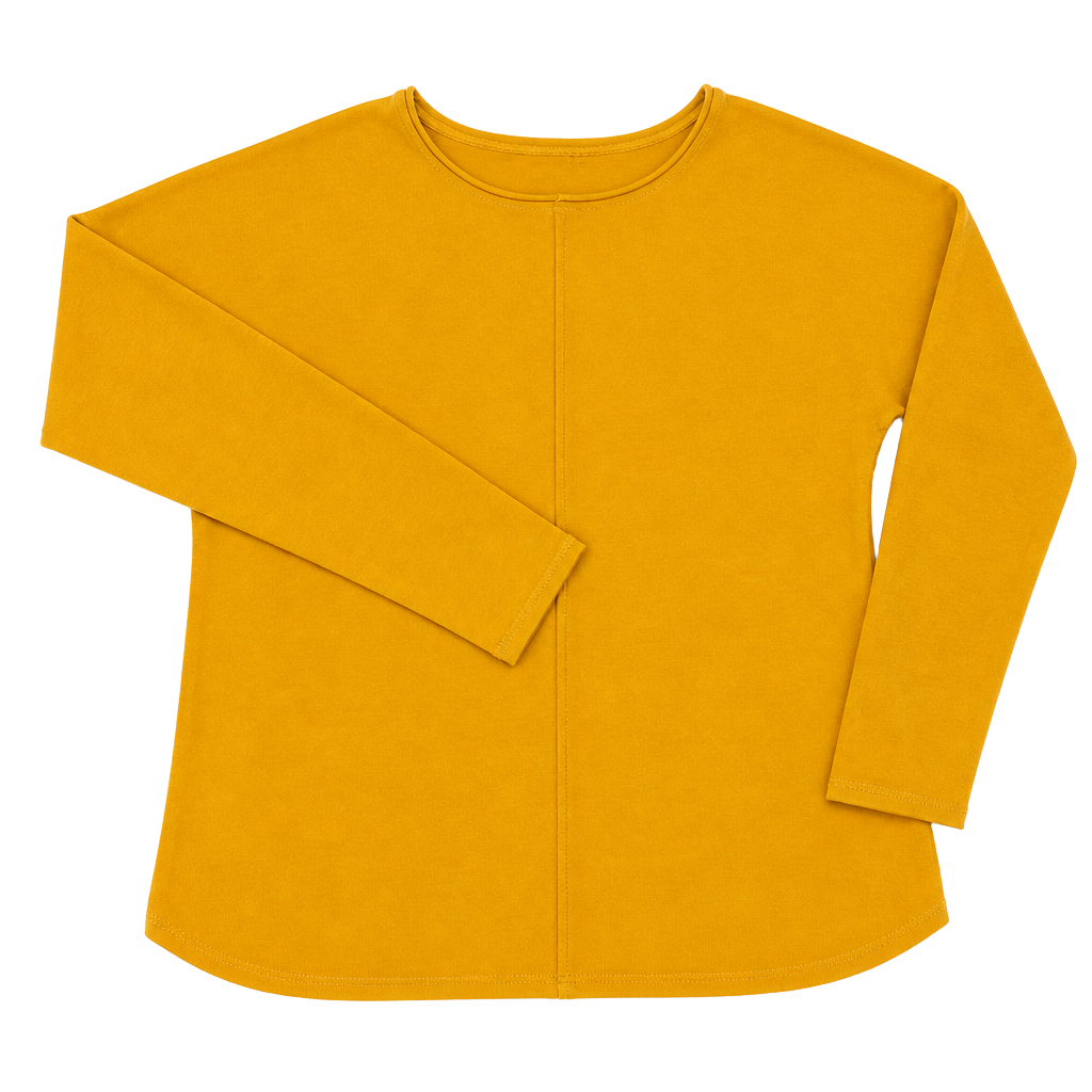 New Directions Mustard Yellow Long Sleeve Knit Tunic Top Size L 1