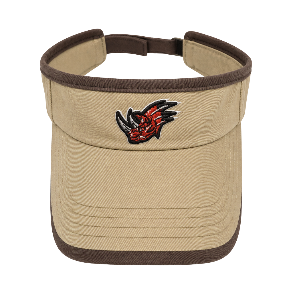 American Needle Rampage Rhino Logo Khaki and Brown Visor Cap 1