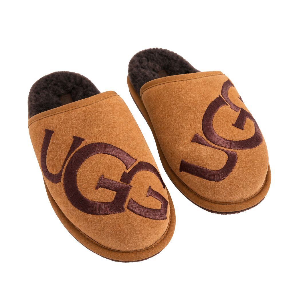 UGG Scuff Logo Slippers Size 45 EU Chestnut Espresso 1