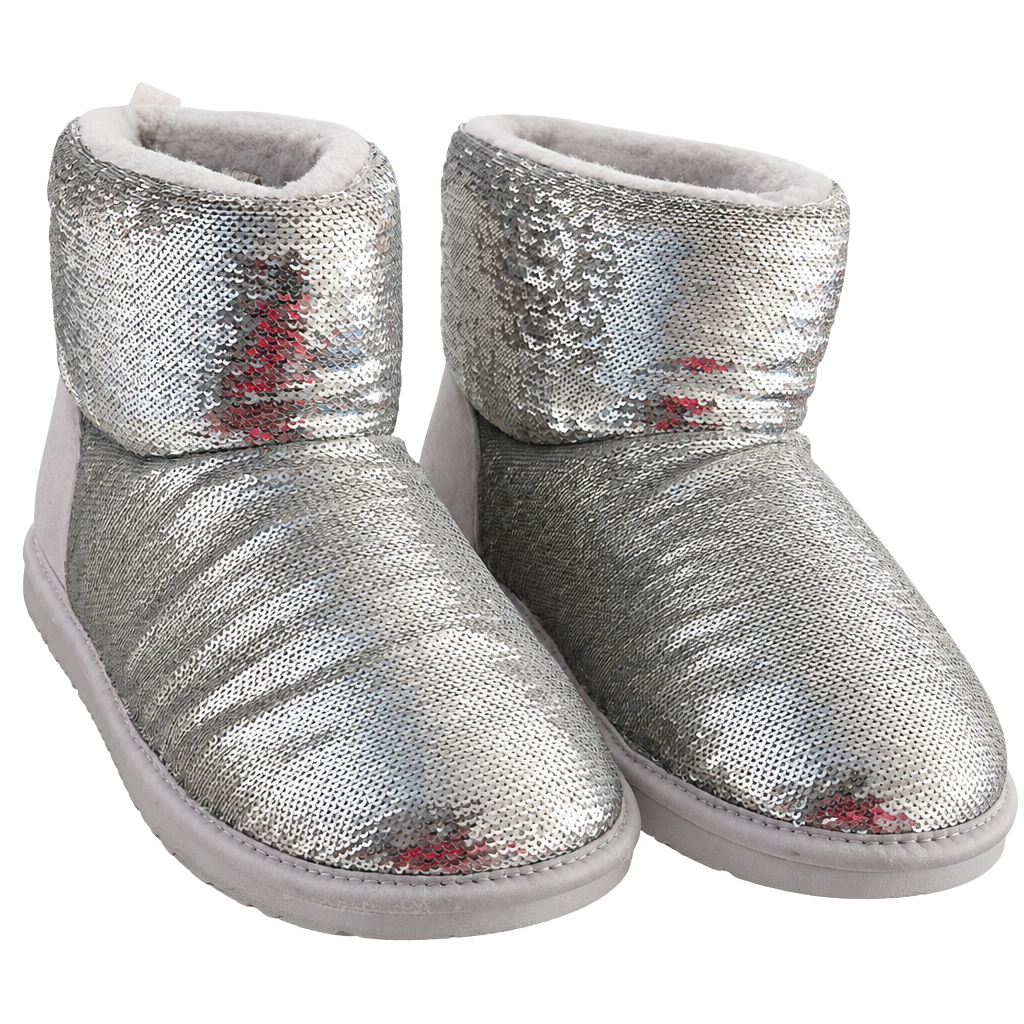 UGG Classic Mini Mirror Ball Boots Size 11 Silver Sequins 1