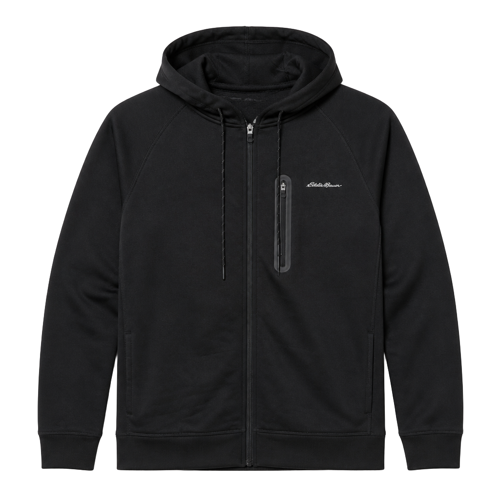 Eddie Bauer Motion FreeDry Men’s Medium Black Full Zip Performance Hoodie 1