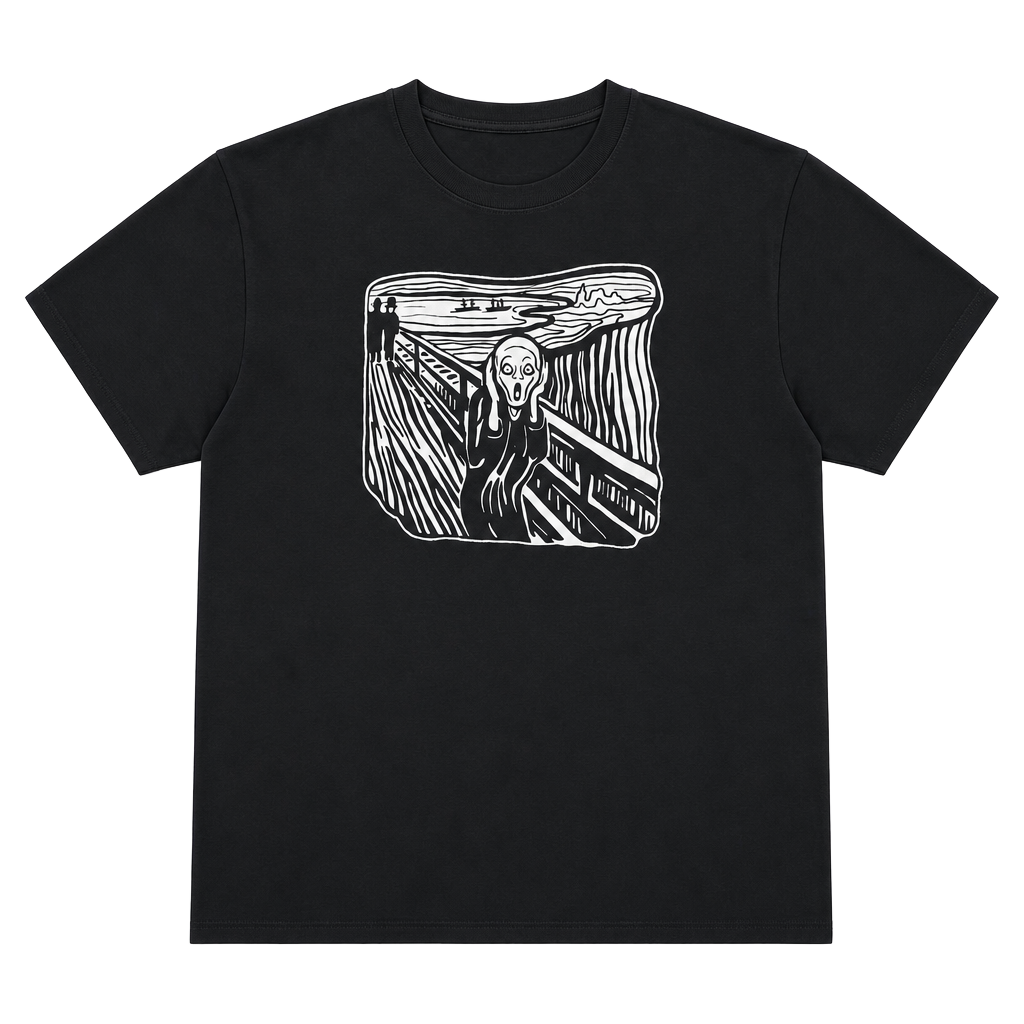 VTG Y2K EDVARD MUNCH THE SCREAM T SHIRT SIZE XL ART ANXIETY EDWARD PAINTING 1