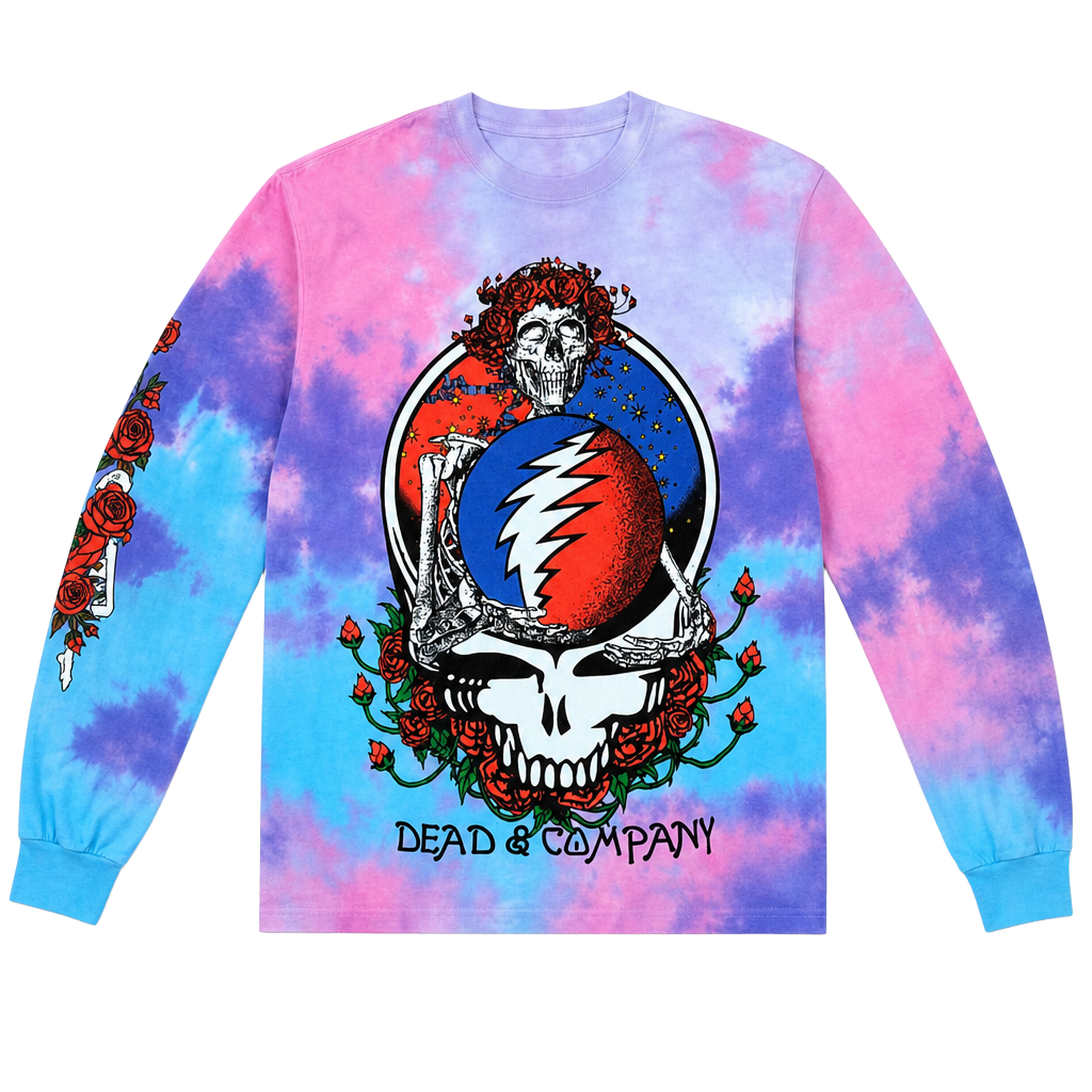 Dead & Company Long Sleeve Tie-Dye Concert Tour T-Shirt 1