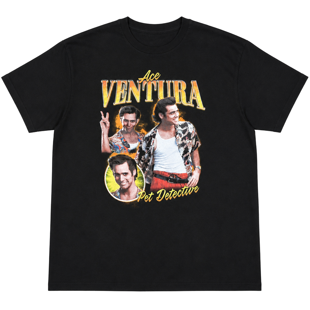 Ace Ventura Pet Detective Jim Carrey Movie Graphic T-Shirt Black XXL 1
