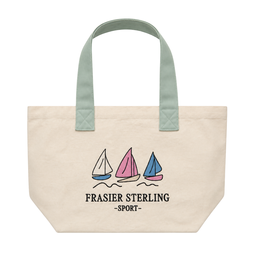 Frasier Sterling Sport Sailboat Embroidered Canvas Tote Bag 1