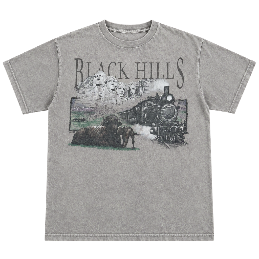 Black Hills Mount Rushmore Graphic T-Shirt Size M Tan Preshrunk Cotton 1