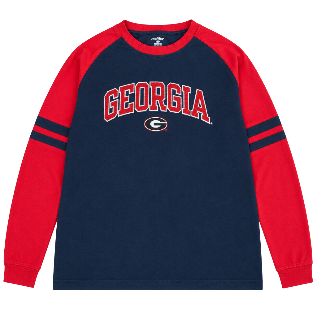 Pro Edge Georgia Bulldogs Long Sleeve T-Shirt Size XL Black Red 1