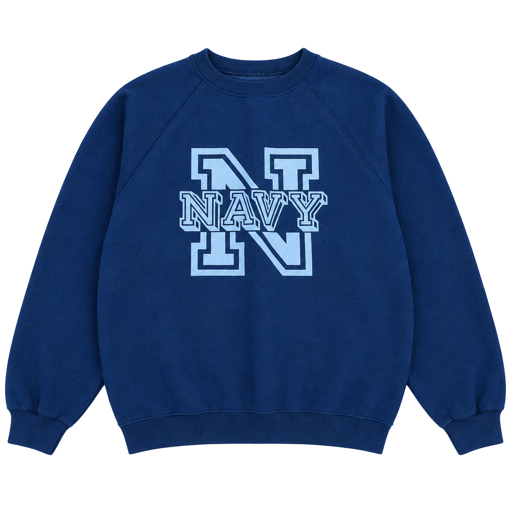 Soffe Sweats NAVY Crewneck Sweatshirt Size M Blue USA Vintage 1