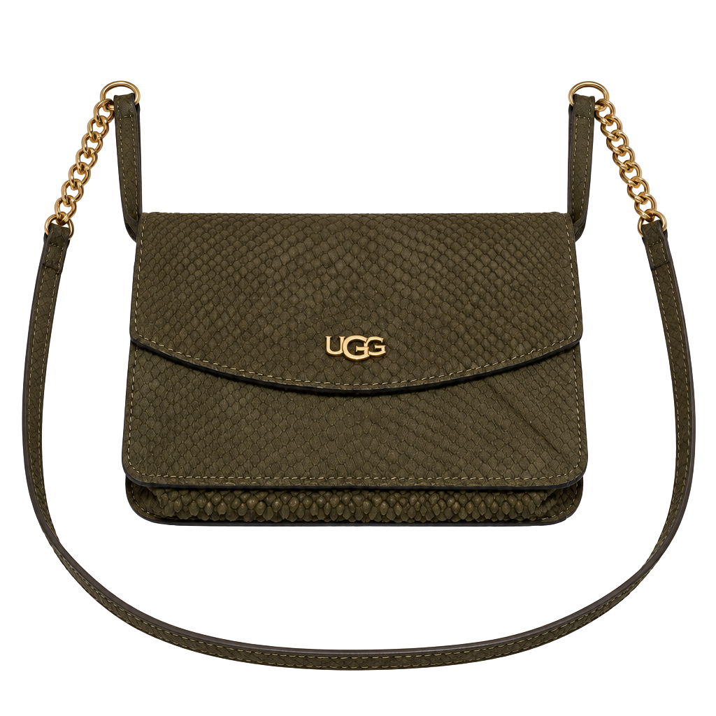 UGG Black Snakeskin Leather Crossbody Bag 1