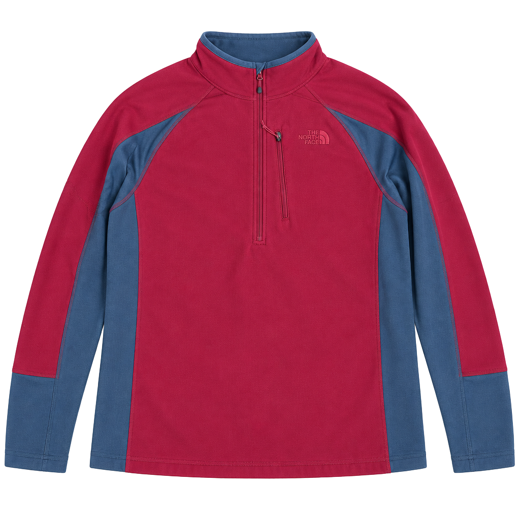 The North Face Fleece 1/2 Zip Pullover Size XL Red Gray 1