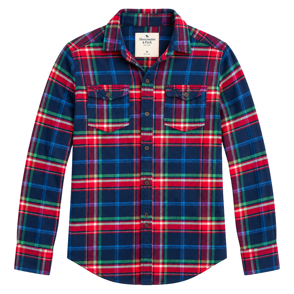 Hollister Womens Top Small Blue Check Collared Long Sleeve 2 Pocket Button Up 1