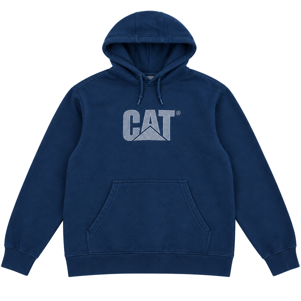 Caterpillar CAT Hoodie Size XL Black Embroidered Logo Pullover Sweatshirt 1