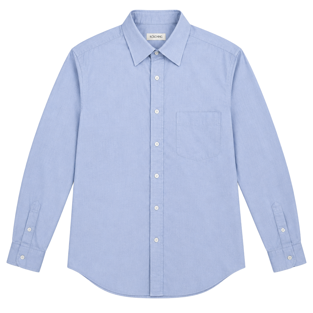 Ascot Chang Alumo Dress Shirt Light Blue Alumo Swiss Cotton 1