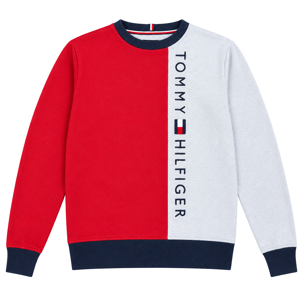 Tommy Hilfiger Crewneck Sweatshirt Size XS Red White Blue Colorblock 1