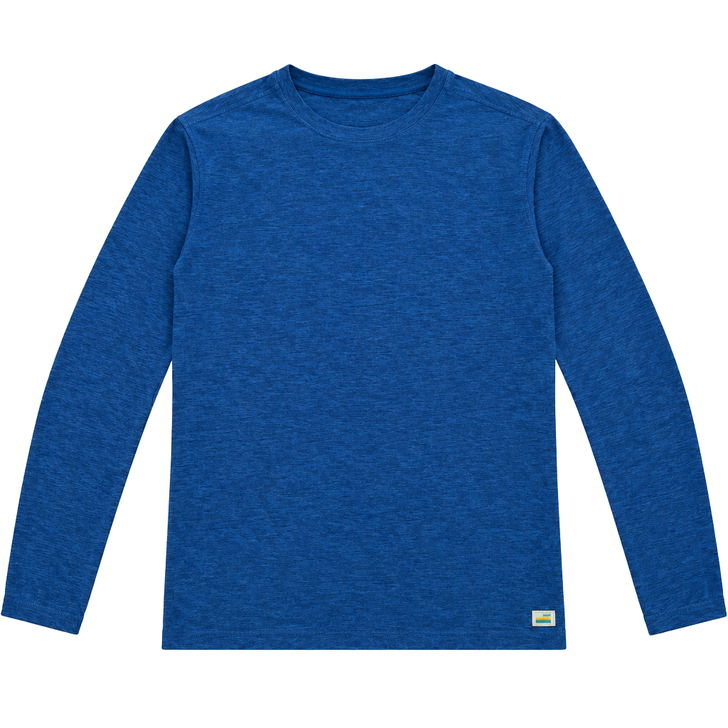 Vuori Long Sleeve T-Shirt Size M Blue Heathered Crewneck Athletic 1