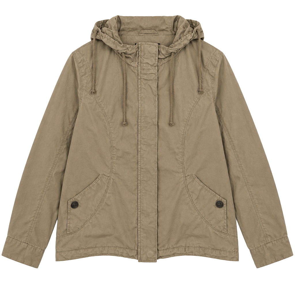 Calvin Klein Jeans Hooded Jacket Size XL Khaki Utility Anorak Full Zip 1