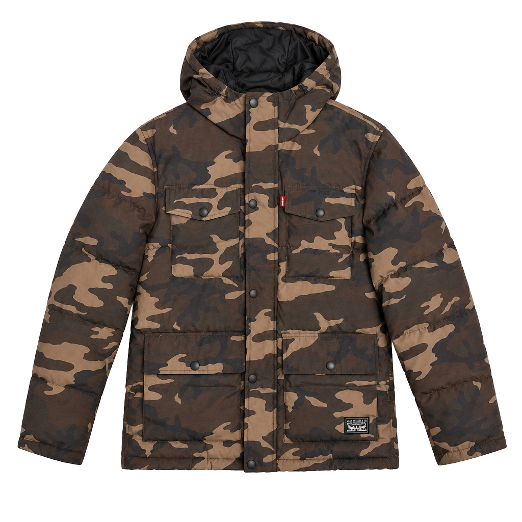 Levi's Arctic Cloth Four Pocket Hooded Parka Jacket M Camouflage 1