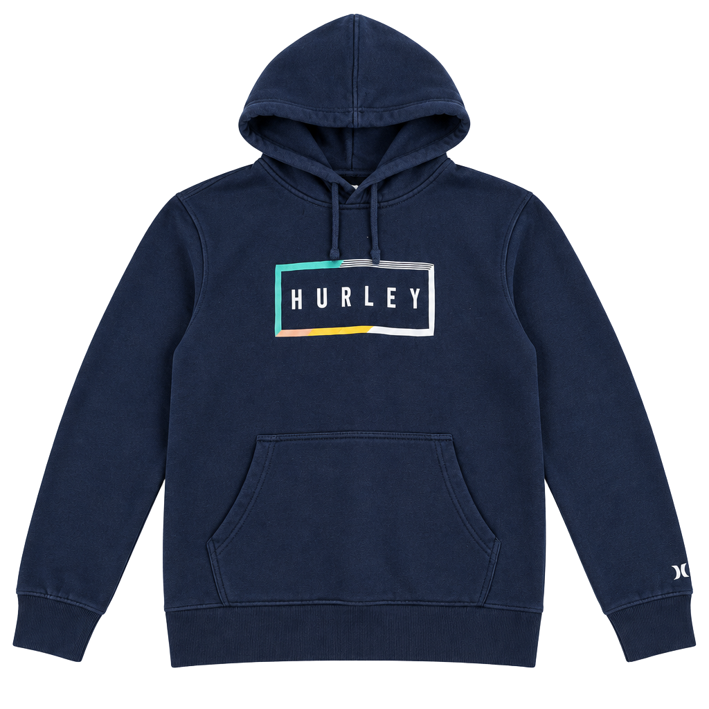 Hurley Pullover Hoodie Size M Black Graphic Logo Sweatshirt 1