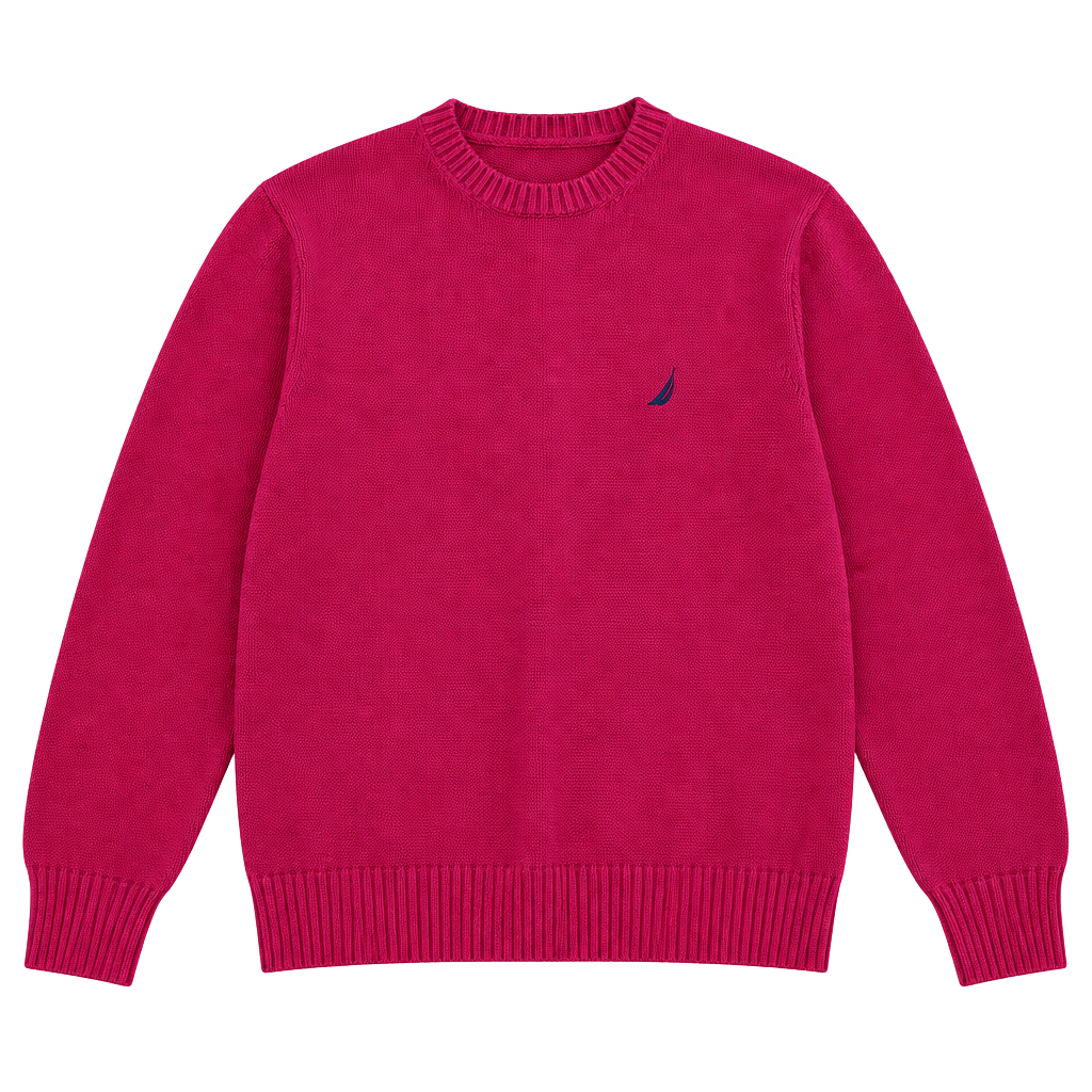 Nautica Cotton Crewneck Sweater Size M Red 1